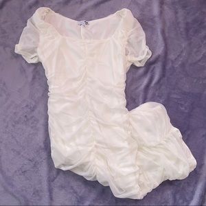 White Midi Ruffle Dress